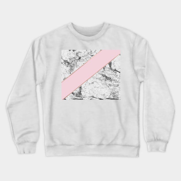 Celestial rose - dramatic white marble Crewneck Sweatshirt by marbleco